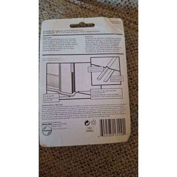 Philips SWL6160W/17 25-feet Phone Line‎ Cord, White - Picture 2 of 3